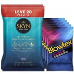 Kit Preservativo Blowtex Orgazmax C/ 15 Un. + Lenços Umedecidos Skyn 40 Un.
