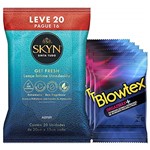Kit Preservativo Blowtex Orgazmax c/ 15 Un. + Lenços Umedecidos Skyn Leve 20 Pague 16