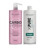 Ficha técnica e caractérísticas do produto Kit Progressiva Carbocisteina 1000ml+shampoo X.pure Limpeza - All Nature