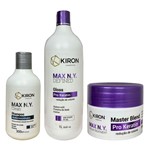 Kit Progressiva Defined 1l + Botox Pro Keratin 300g + Shampoo Antirresíduos 300ml Kiron Cosméticos Max N.Y.