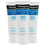 Kit Protetor Solar Facial Neutrogena Sun Fresh FPS 30 50g C/3 Uni.