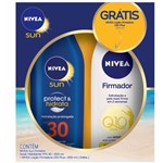 Kit Protetor Solar Nivea Sun Fps30 200ml Grátis Creme Nivea Firmador Q10 200ml