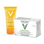 Ficha técnica e caractérísticas do produto Kit Protetor Solar Vichy Idéal Soleil Fps 30 Efeito Base + Sabonete Facial Vichy Normaderm