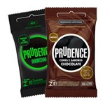 Ficha técnica e caractérísticas do produto Kit Prudence Preservativos Sabor Café + Preservativo Neon