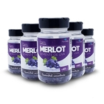 Ficha técnica e caractérísticas do produto Kit Resveratrol Farm Merlot- Reduz Colesterol-5 Potes(750Mg)