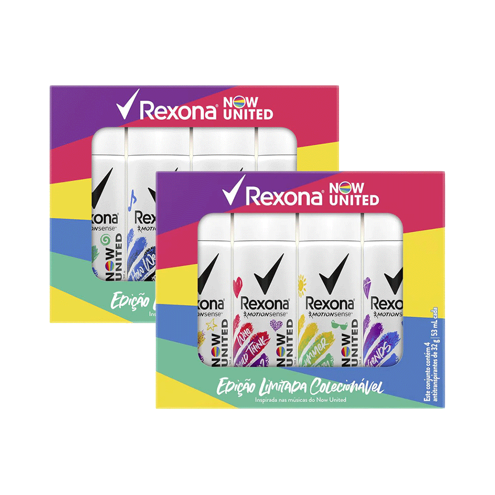Ficha técnica e caractérísticas do produto Kit Rexona Desodorante Aerosol Now United Colecionavel 2 Packs