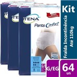 Ficha técnica e caractérísticas do produto Kit Roupa Íntima Tena Pants Confort G/EG 64 Unidades
