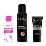 Kit Ruby Rose - Fixador Maquiagem, Primer Facial e Agua Micelar 200ml