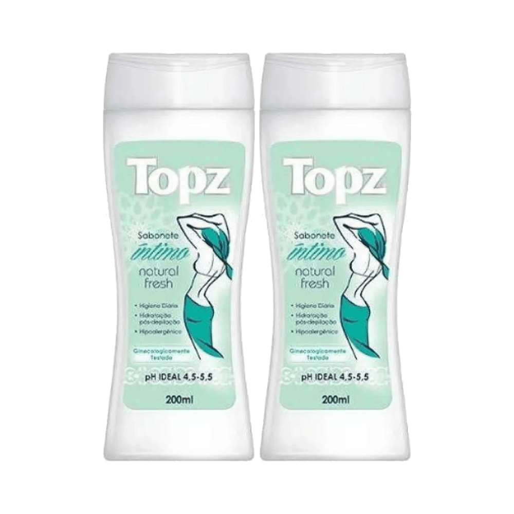 Ficha técnica e caractérísticas do produto Kit 2 Sabonete Intimo Topz Natural Fresh 200ml