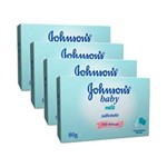 Ficha técnica e caractérísticas do produto Kit Sabonete Johnson`s Baby Milk 80g 4 Unidades