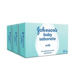 Ficha técnica e caractérísticas do produto Kit Sabonete Johnson`s Baby Milk 80g Leve 3 Pague 2