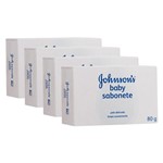Ficha técnica e caractérísticas do produto Kit Sabonete Johnsons Baby Regular 80g 4 Unidades