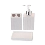 Ficha técnica e caractérísticas do produto Kit Saboneteira 3 Pecas Banheiro Porta Sabonete Liquido