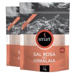 Ficha técnica e caractérísticas do produto Kit 2 Sal Rosa do Himalaia Fino SMART 1KG