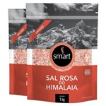 Ficha técnica e caractérísticas do produto Kit 2 Sal Rosa do Himalaia Grosso Smart 1Kg