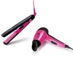 Ficha técnica e caractérísticas do produto Kit Secador e Prancha Teens Barbie Pink Kiss