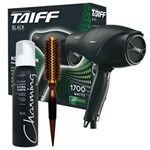 Ficha técnica e caractérísticas do produto Kit Secador Taiff Black 1700w 110v + Escova Térmica Marco Boni + Mousse Modelador Charming - Taiff