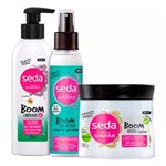 Ficha técnica e caractérísticas do produto Kit Seda Boom Creme de Limpeza 200ml + Geléia Capilar 350g + Spray 125ml