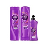 Ficha técnica e caractérísticas do produto Kit Seda Liso Perfeito Creme para Pentear 300ml + Shampoo 325ml + Condicionador 325ml