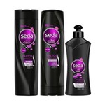 Ficha técnica e caractérísticas do produto Kit Seda Pretos Luminosos Shampoo + Condicionador + Creme de Pentear