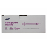 Ficha técnica e caractérísticas do produto Kit Seringa Insulina 0,5ml 6mm X 0,25mm-100 Unid - Ultrafina