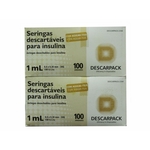 Ficha técnica e caractérísticas do produto Kit Seringa Insulina 200 Unid - Ultrafina 1Ml, 8Mm X 0,3Mm (30G)