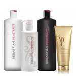 Kit Shampoo 1l Condicionador 1l Máscara 500ml Sebastian Professional e Brinde Sp Luxe - Wella