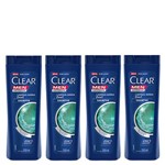 Ficha técnica e caractérísticas do produto Kit Shampoo Anticaspa Clear Men Limpeza Diária 2 em 1 200ml 4 Unidades