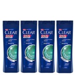 Ficha técnica e caractérísticas do produto Kit Shampoo Anticaspa Clear Men Limpeza Diária 2 em 1 400ml com 4 Unidades