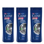 Ficha técnica e caractérísticas do produto Kit Shampoo Anticaspa Clear Men Limpeza Profunda 200ml com 3