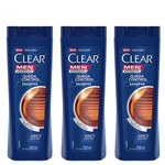 Ficha técnica e caractérísticas do produto Kit Shampoo Anticaspa Clear Men Queda Control 200ml com 3