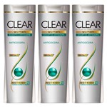 Kit 3 Shampoo Anticaspa Clear Women Anticoceira 200ml