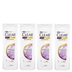 Kit Shampoo Anticaspa Clear Women Hidratação Intensa 200ml 4 Unidades