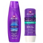 Kit Shampoo Aussie Moist 400ml + Tratamento Capilar Aussie Shine 3 Minutos Milagrosos 236ml
