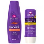 Kit Shampoo Aussie Smooth 400ml + Tratamento Capilar Aussie Shine 3 Minutos Milagrosos 236ml