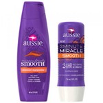 Kit Shampoo Aussie Smooth 400ml + Tratamento Capilar Aussie Smooth 3 Minutos Milagrosos 236ml