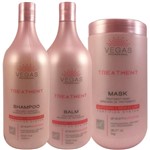 Ficha técnica e caractérísticas do produto Kit Shampoo + Bálsamo + Másc Treatment 3x1000ml Vegas Professional