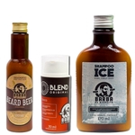 Ficha técnica e caractérísticas do produto Kit Shampoo Beard Beer 170ml + Blend 30ml + Shampoo Ice 170ml