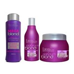 Kit Shampoo Blueberry 300ml + Mask Conditioner 250g + Mega Blond 500ml Forever Liss