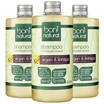 Ficha técnica e caractérísticas do produto Kit Shampoo Boni Natural Argan e Linhaça 500ml com 3 Unidades