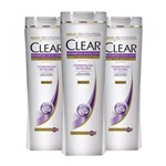 Kit 3 Shampoo Clear Hidratação Intensa - - 400 Ml