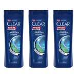 Ficha técnica e caractérísticas do produto Kit Shampoo Clear Ice Cool Menthol Anticaspa 200ml 3 Unidades