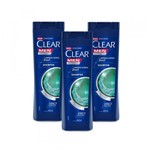 Ficha técnica e caractérísticas do produto Kit Shampoo Clear Men Anticaspa Limpeza Diária 2 em 1- 400ml - 3 Unidades