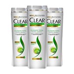 Kit 3 Shampoo Clear Women Fusão Herbal Cuidado Total Feminino - 200 Ml