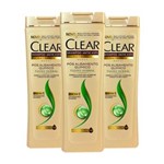 Kit 3 Shampoo Clear Women Fusão Herbal Pós-alisamento Químico Feminino - 200 Ml