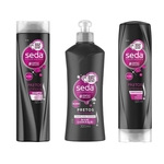 Ficha técnica e caractérísticas do produto Kit Shampoo com Condicionador e Creme Pentear Seda Preto Luminosos