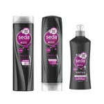 Ficha técnica e caractérísticas do produto Kit Shampoo + Cond 325ml + Creme Pentear Pretos Luminosos