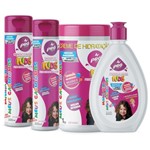 Kit Shampoo + Cond + Ativador de Cachos + Hidratação Pró Cachos Kids - Princesinhas Cacheadas