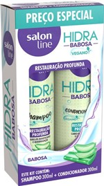 Ficha técnica e caractérísticas do produto Kit Shampoo + Condicionador Babosa 300ml Hidra Salon Line