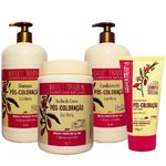 Ficha técnica e caractérísticas do produto Kit Shampoo Condicionador Banho De Creme E Finalizador Pós Coloração Goji Berry 1l - Bio Extratus